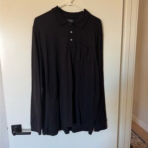 Croft & Barrow Men's Black Long Sleeve Polo